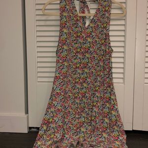 Gap floral shift dress with keyhole tie back